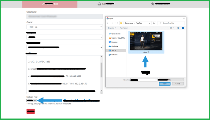 Upload Freefire Account Screenshot Upload Freefire Account Screenshot