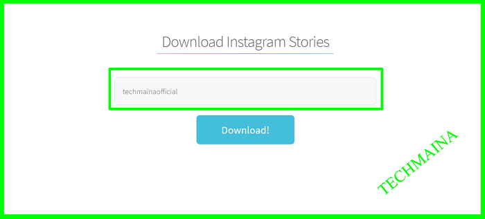 Using the site storysaver.net