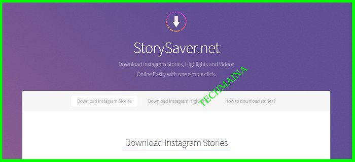 Using the site storysaver.net