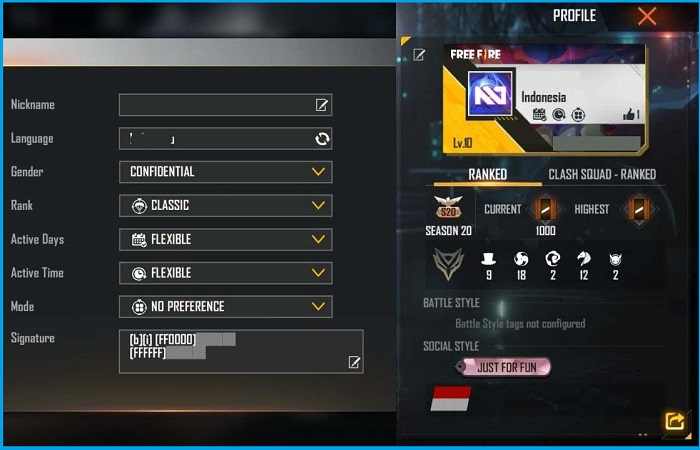 How to Use Free Fire Color Code How to Use Free Fire Color Code