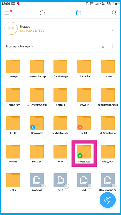 Through File Manager