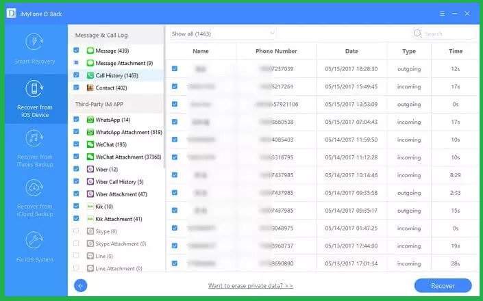 Restore Old Call Log Data Directly from iPhone