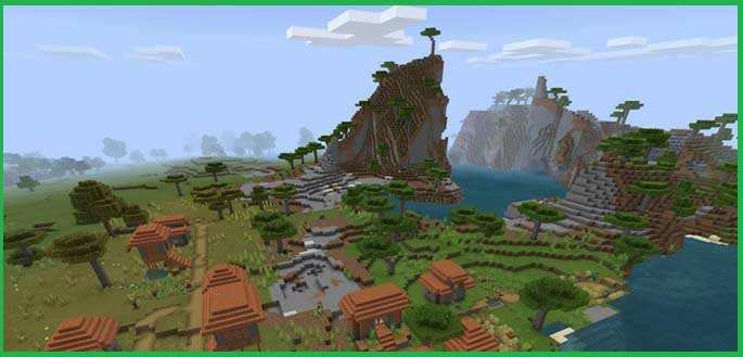 Villages, Mountains, and Terrains in Savannah Biome Villages, Mountains, and Terrains in Savannah Biome