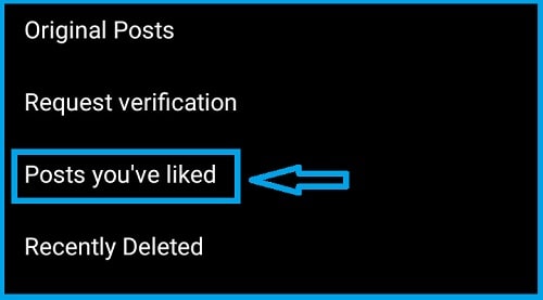 Post You've Liked or Post You Love then click