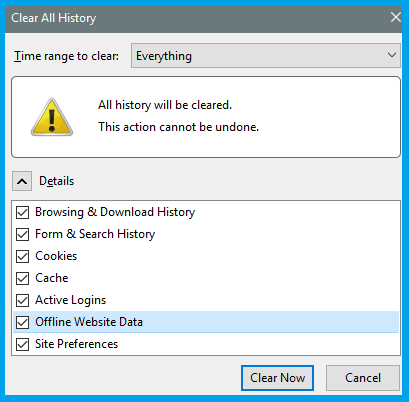 How to clear firefox browser cache