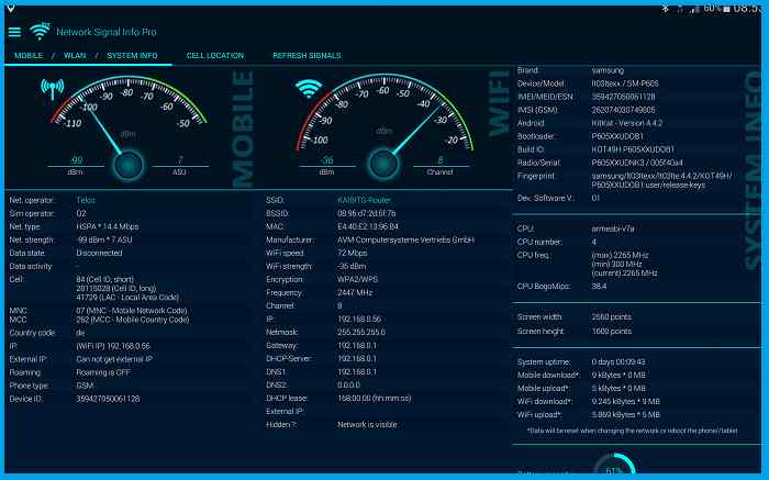 Network Signal Info Network Signal Info