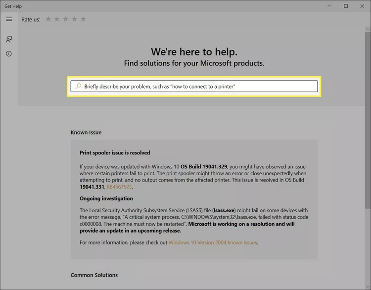 Get help in windows Get help in windows