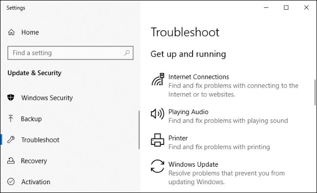 Try the Windows 10 Built-in Troubleshoot feature Try the Windows 10 Built-in Troubleshoot feature